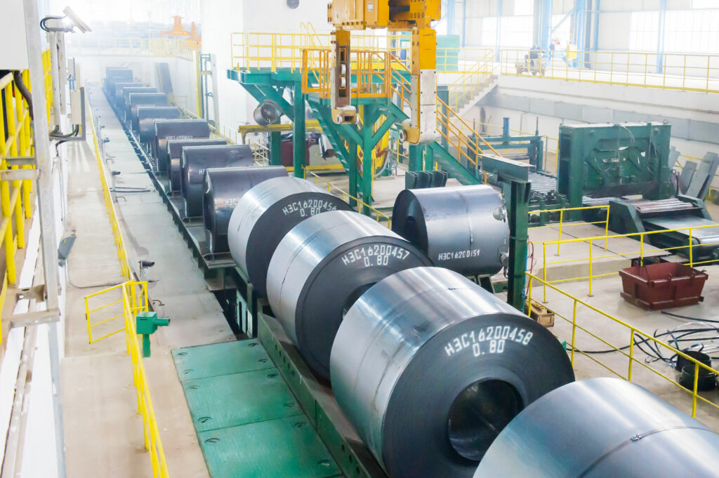Coils of 0.8-mm thin strip, produced at the Arvedi ESP plant in Rizaho, China. The plant is currently using five endless strip production lines.